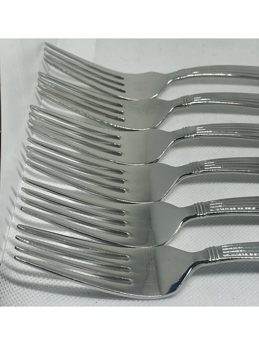 (6) Lenox ACCOUTREMENTS Stainless 18/10 Dinner Fork Lot ~ 8 1/8”